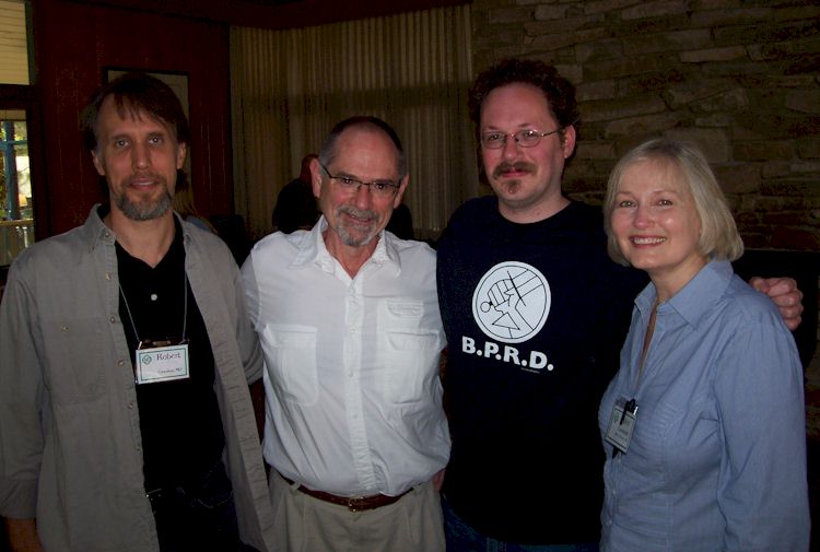 Laity Lodge Writing Retreat: Robert Treskillard with Stephen Lawhead, his son, Ross, and wife, Alice.